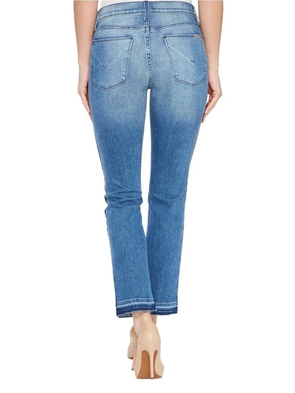 HUDSON Tilda Crop Cigarette Jeans Side Stripe Raw Hem Mid Rise Stretch Size 26